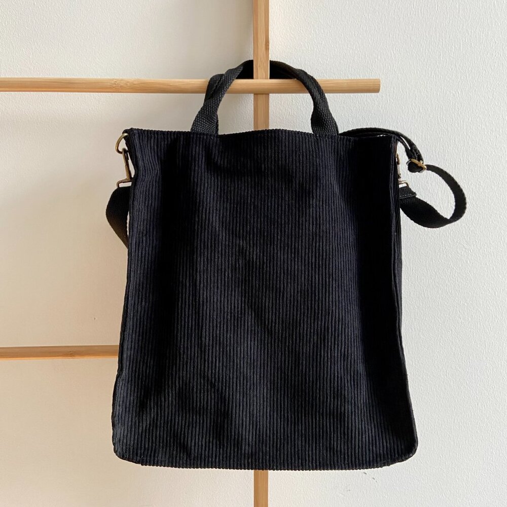 Corduroy Tote Bag with magnetic closure| Retro tote bag | Cute Tote Bag Capsule - Picture 11 of 15